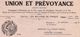 1928: Lettre De ## UNION Et PRÉVOYANCE, Rue Royale, 93, BR. ##  Au ## Notaire HARDY à FONTAINE-l'ÉVÊQUE ## - Bank & Versicherung