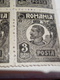 Errors Romania 1922 King Ferdinand 3 Bani Black, Bf X4, With 2 Circle White  , With Gumm Unused - Plaatfouten En Curiosa