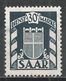 Saar 1949. Scott #O28 (M) Arms - Service