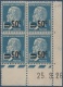 N°__222 COIN DATE 50C. S. 1FR25 BLEU TYPE PASTEUR SURCHARGE TIMBRES NEUFS**/*, 1926-1927 - ....-1929