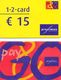 2 CARTE-+PREPAYEE-BELGE-995 FEF Et 15€-PROXIMUS--Plastic Fin-GRATTE-BE - Cartes GSM, Recharges & Prépayées