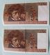 2 Billets De 10 Francs Berlioz 5.1.1976 Numéros Qui Se Suivent - 10 F 1972-1978 ''Berlioz''