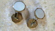 Delcampe - 2 Paires De BOUTONS DE MANCHETTE NACRE Et Métal Doré + Pince à Cravate Métal Doré - Accessoires Mode - Autres & Non Classés