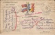 Carte  Franchise  Militaire  Expédiée De  PARIS  à  CHATEAUROUX  Armée Foch  En  1914 / Drapeaux Bleu Clair - Cartas & Documentos