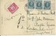 Zichtkaart CHATEAU DE FLORENNES Met OCB 193 (3x) En Engelse Takszegel Van 1d - 1922-1927 Houyoux