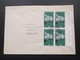 Schweiz Brief 1948 Nr. 496 Als 4er Block Mit Oberrand / Randbedruckung! - Covers & Documents