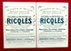 PUBLICITE 2 Cartes Publicitaires, Format CPA Dessin De PREJELAN Pour RICQLES - Pubblicitari