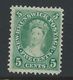 New Brunswick 1860 - 5c Victoria - Yellow-green Or Deep Green SG14 Or 15 HM Cat £28 For HM - See Full Description Below - Ungebraucht