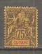 GUYANE - Yv. N° 41   *   75c  Violet S Jaune Cote  40 Euros   D 2 Scans - Unused Stamps