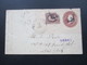 USA 1887 Ganzsache / Umshlag Mit Zusatzfrankatur Nr. 41 Mit Interessantem Stempel Fancy Cancel / Killer?!? Kreuz - Lettres & Documents