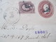USA 1887 Ganzsache / Umshlag Mit Zusatzfrankatur Nr. 41 Mit Interessantem Stempel Fancy Cancel / Killer?!? Kreuz - Briefe U. Dokumente