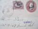 USA 1887 Ganzsache / Umshlag Mit Zusatzfrankatur Nr. 41 Mit Interessantem Stempel Fancy Cancel / Killer?!? Kreuz - Covers & Documents