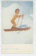 SAMIVEL - Jolie Carte Fantaisie Fillette Angelot Nue Sur Skis "La Chasse Au Renard " - Samivel