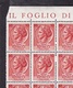 1955 1960 Italia Repubblica SIRACUSANA FILIGRANA STELLE 100 Valori Del 10 Lire In Foglio MNH**  Sheet - Feuilles Complètes