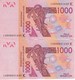 PAREJA CORRELATIVA DE SENEGAL DE 1000 FRANCS DEL AÑO 2003 CALIDAD EBC (XF) (CAMELLO-CAMEL) (BANK NOTE) - Senegal
