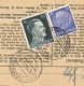 Deutsches Reich - 1942 - 1Rm + 50pf Adolf Hitler + 25pf Hindenburg Om Urgent Pakketkarte From Abrechtsdorf To Strassburg - Brieven En Documenten