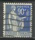 FRANCE , FRENCH , 90 Cts , Type Paix , Type I , 1937 - 1939 , N° YT  368 ( O ) , Variété De Couleur Du Gris Au Bleu - Used Stamps