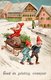 GNOMI-GNOMES-LUTINS-NAINS-ZWERGE - ANNO NUOVO - NEW YEAR - NEUEN JAHRE - SLEDGE IN THE SNOW - N 084 - Nouvel An