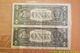 Lot 2 Billets De 1 Dollar 2003(  Même Série" Et Meme "Prefixe" Et"Suffixe"B" Numéro Qui Se Suivent à Une Inversion Prête - Collections