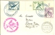 Germany Olympic Flight On Postcard With On Board Cancel Luftschiff Hindenburg In Blue With Olympic Stamps - Ete 1936: Berlin