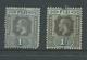 Fiji 1912 - 1923 KGV 1 Shilling 2 Different Shades Used , 1 With Faults - Fiji (...-1970)