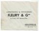 LETTRE  ARGENTEUIL FLEURY&Gdre  ASPERGERIE Et PEPINIERES - 1921-1960: Période Moderne