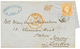 94 1855 40c(n°16) TTB Margé Obl. Roulette De POINTILLES FINS Sur Lettre Pour ST HELIERS (JERSEY). Superbe. - 1853-1860 Napoléon III.