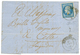 97 1860 FRANCE 20c(n°14) TB Margé Obl. Cachet Sarde MENTONE Sur Lettre Avec Texte Pour La FRANCE. Trés Rare. TTB. - 1853-1860 Napoléon III.