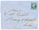 98 1862 20c(n°14) TTB Margé Obl. Cachet Baton 1818 Sur Lettre Avec Texte De LYON. Cote 850€. Superbe. - 1853-1860 Napoléon III