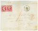 106 "Double Port Pour LAGOS" : 1864 Paire 80c(n°24) Pd Obl. GC 2617 Sur Env(pd) Pour LAGOS. Destination Trés Rare. TB. - 1863-1870 Napoléon III. Laure