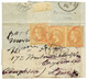 119 10c(n°28)x3 Obl. PARIS SC Rouge 28 Nov 70 (dateur Inversé) Sur Lettre Pour BAYSWATER (ANGLETERRE). Verso, LONDON 6 D - War 1870