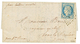 124 Cachet Bleu Des AEROSTIERS "DARTOIS Et YON" Au Verso D'une Lettre Par BALLON MONTE Avec 20c(n°37) Obl. Ambulant A.P  - War 1870