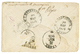 138 "1F Pour La MER D' AZOFF" : 1874 25c(n°60)x4 Obl. GC + CAEN + AFFRANCHISSEMENT INSUFFISANT + Taxe 6 Sur Enveloppe Po - 1871-1875 Ceres
