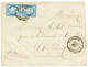 145 1876 Paire 25c(n°60) Obl. Convoyeur CHABANAIS/ANG.LI/ CHARENTE + Convoyeur FONTAFIE/ANG.LI / CHARENTE Sur Enveloppe  - 1871-1875 Cérès