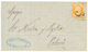 207 1873 40c SIEGE (n°38) Obl. Cachet Taxe ESPAGNOL "3" Sur Lettre De MARSEILLE Pour VALENCIA (ESPAGNE). Signé CALVES. 1 - Schiffspost
