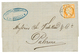 208 1873 40c (n°38) Obl. PALERMO Sur Lettre De MARSEILLE Pour PALERME. RARETE. Signé CALVES. Superbe Qualité. - Maritime Post