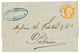 208 1873 40c (n°38) Obl. PALERMO Sur Lettre De MARSEILLE Pour PALERME. RARETE. Signé CALVES. Superbe Qualité. - Schiffspost