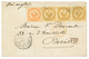 330 GUADELOUPE : 1865 AIGLE 10c Bande De 3 + 40c Sur Env. De BASSE-TERRE Pour PARIS. TTB. - Altri & Non Classificati