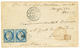 385 1876 CG Paire 25c CERES Obl. CCH + COCHINCHINE SAIGON Sur Enveloppe Pour La FRANCE. TTB. - Altri & Non Classificati