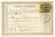 444 1884 Provisoire 10 S/ 20c(n°5) Obl. PAPETE TAITI Sur CARTE PRECURSEUR Pour PAPEARI. RARE. TTB. - Sonstige & Ohne Zuordnung