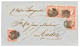 606 GIBRALTAR : 1858 SPAIN 4c(x5) + Large Blue Cachet GIBRALTAR On Cover To CADIZ. RARE. Vvf. - Gibilterra