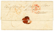 746 "ST HELENA To SPAIN" : 1854 P.F Red + LIMEHOUSE Blue + Tax Marking On Entire Letter From "STE HELENE" To CADIZ (SPAI - Saint Helena Island