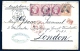 BELLE LETTRE CLASSIQUE FR. POUR LONDRES- TIMBRAGE RARE A 2,80fr- BANDE 3 N°24 + N°23a- PD ROUGE + TAMPON PAID -2 SCANS - 1849-1876: Période Classique