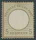 Dt. Reich 6 (*), 1872, 5 Gr. Ockerbraun, Ohne Gummi, Leichte Papieraufrauhung Sonst Farbfrisch Pracht, Fotobefund Krug,  - Oblitérés