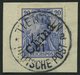 DP CHINA 11 BrfStk, 1901, 20 Pf. Handstempelaufdruck, Stempel TIENTSIN 1.1.01. (Sorte II), Kabinettbriefstück, Fotoattes - China (kantoren)