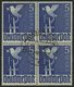 ALLIIERTE BES. 962a VB O, 1948, 5 M. Dunkellilaultramarin Im Zentrisch Gestempelten Viererblock, Pracht, RR! Kurzbefund  - Autres & Non Classés