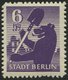 BERLIN UND BRANDENBURG 2Bb **, 1945, 6 Pf. Dunkelgrauviolett, Durchstochen, Pracht, Kurzbefund Ströh, Mi. 600.- - Andere & Zonder Classificatie