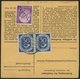 BUNDESREPUBLIK 132 Paar BRIEF, 1954, 30 Pf. Posthorn Im Waagerechten Paar Rückseitig Mit 110 Pf. Zusatzfrankatur Auf Pak - Used Stamps