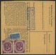 BUNDESREPUBLIK 133 Paar BRIEF, 1954, 40 Pf. Posthorn Im Waagerechten Paar Als Seltene Mehrfachfrankatur Auf Paketkarte A - Usati