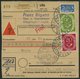 BUNDESREPUBLIK 136-38 BRIEF, 1954, 70 - 90 Pf. Posthorn, Je Mit Zusatzfrankatur Auf Paketkarte, Pracht - Used Stamps